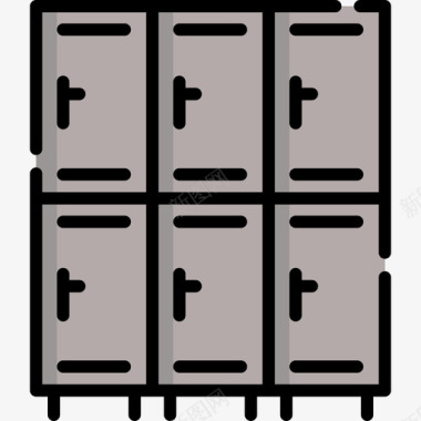 整理柜储物柜储物柜返校42线性颜色图标图标