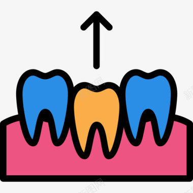 小牙齿牙齿牙齿6线形颜色图标图标