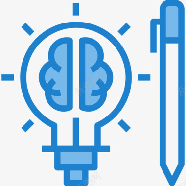 主意灯泡主意学校36蓝色图标图标