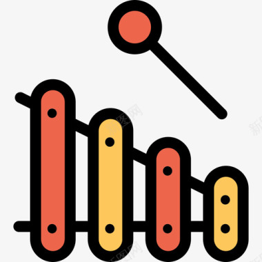 橙色卡通人物木琴婴儿59直线颜色橙色图标图标
