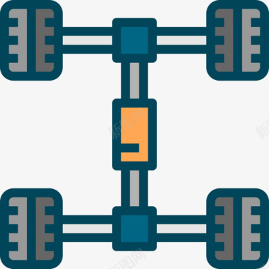 汽车的线稿底盘汽车服务6线颜色图标图标