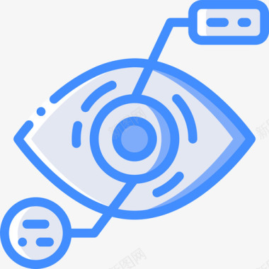 眼睛标志眼睛扫描未来科技2蓝色图标图标