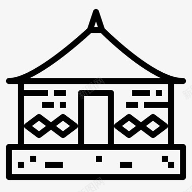 房子非洲人建筑物图标图标