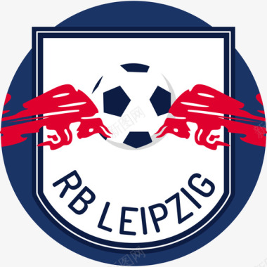 莱比锡足球盾牌扁平图标图标