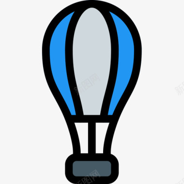 热气球旅游观光2线条色彩图标图标
