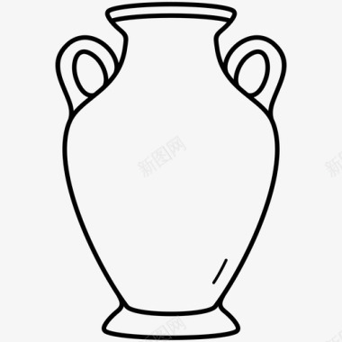 希腊花瓶陶瓷陶罐图标图标