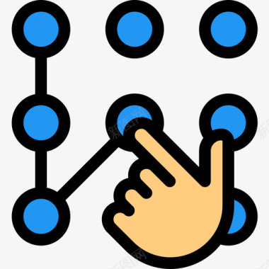 九宫格键盘键盘触摸手势7线性颜色图标图标