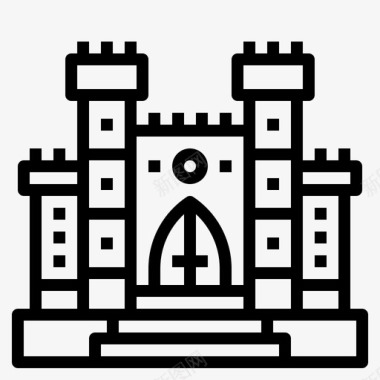 大学建筑物城堡图标图标