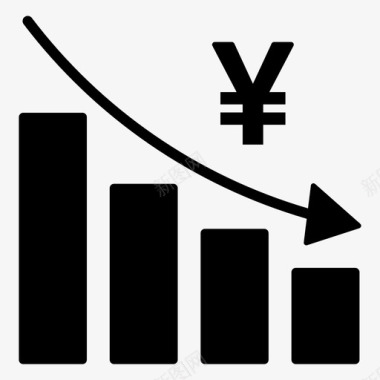 日元衰退下降图失败进程图标图标