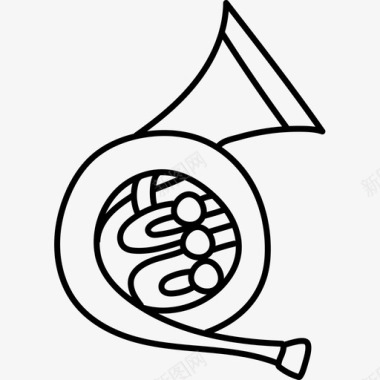 法国喇叭乐器18黑色图标图标