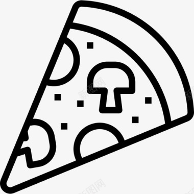 披萨片食品和饮料4线性图标图标