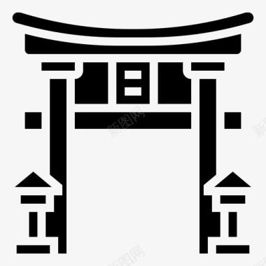 日本神社建筑地标图标图标