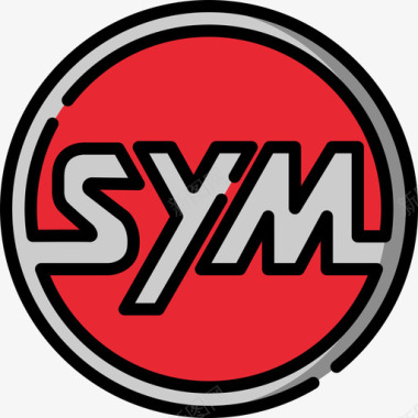 Sym汽车交通标志线条颜色图标图标