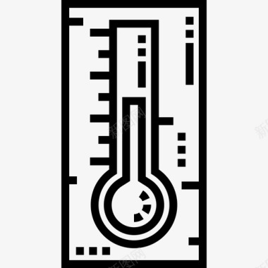 温度限制温度计桑拿房21线性图标图标