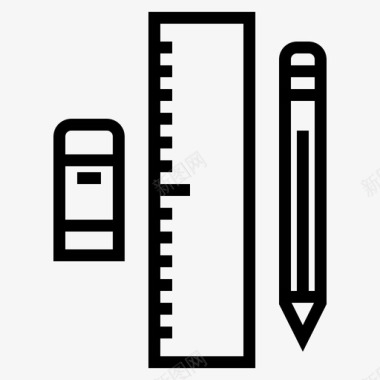 橡皮鸭办公工具橡皮擦钢笔图标图标