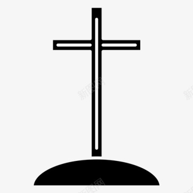 十字架坟墓十字架万圣节图标图标