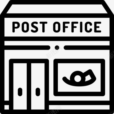 邮局城市建筑直线型图标图标