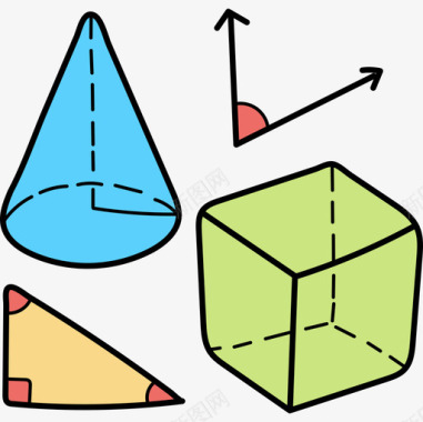 彩色漂浮几何几何返校58彩色图标图标