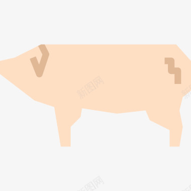 猪动物和食物3平的图标图标