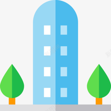 摩天大楼城市5号楼平房图标图标
