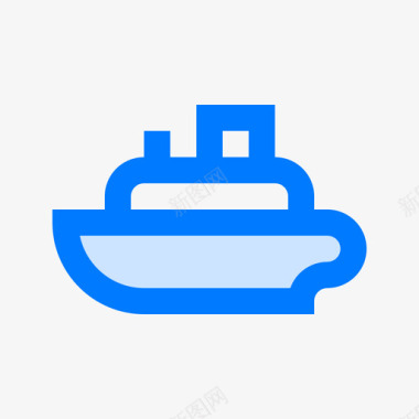 货船2号船蓝色图标图标