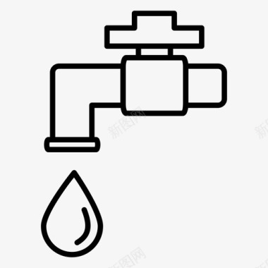 桃花水水龙头水管水图标图标