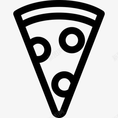 披萨片沃特帕克2线性图标图标