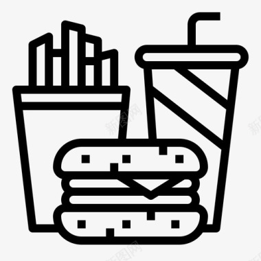 快餐饮料薯条图标图标