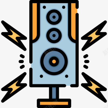 理财icon扬声器摇滚乐4线性颜色图标图标