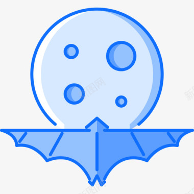 蝙蝠万圣节61蓝色图标图标