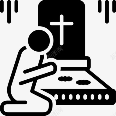 死者家属墓地葬礼图标图标