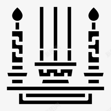 蜡烛中式火焰图标图标