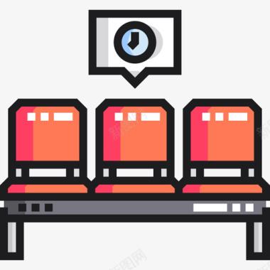 休息室图标休息室44号机场线性颜色图标图标