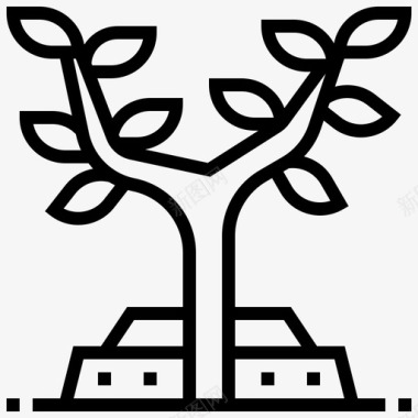 柳树树枝植物图标图标