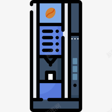 独立式自动售货机线性颜色图标图标