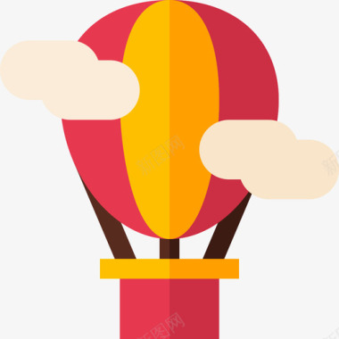 热气球热气球游行平板图标图标