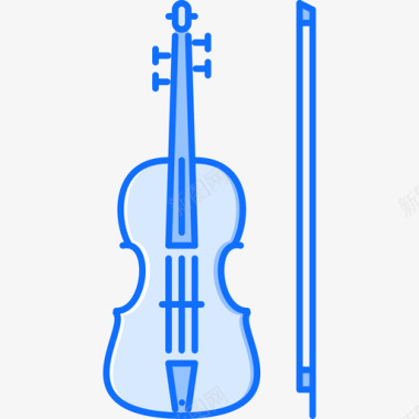 小提琴音乐44蓝色图标图标