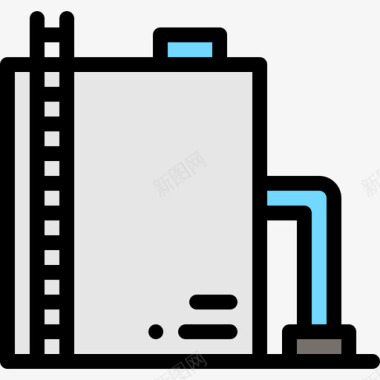 工业水处理罐工业过程14线性颜色图标图标