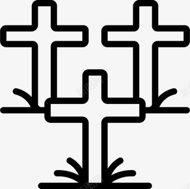 十字架十字架纪念日直线图标图标