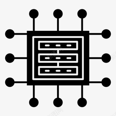 Intel芯片处理器芯片电路图标图标