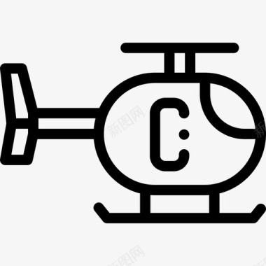 公共交通标识直升机公共交通8直线图标图标