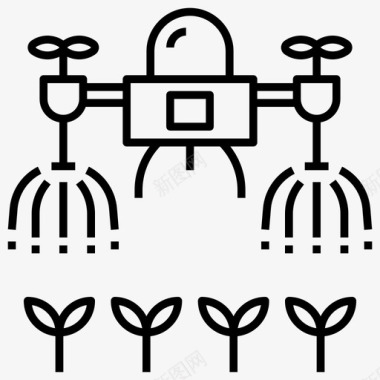 未来感喷雾机器人无人机农场图标图标