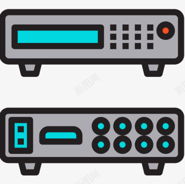 线性录像机闭路电视线性彩色图标图标