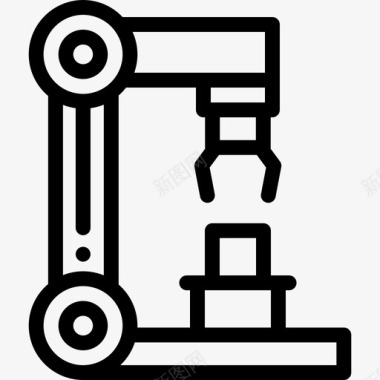 工程安全施工机械手臂工程7线性图标图标