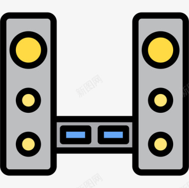 家用照明灯具扬声器家用电气设备2线性颜色图标图标