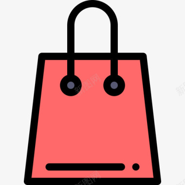 矢量标志购物袋网上购物41线性颜色图标图标