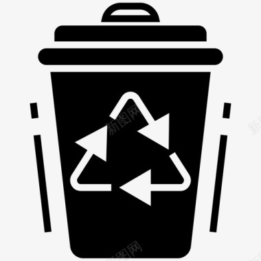 回收站垃圾箱生态节约图标图标
