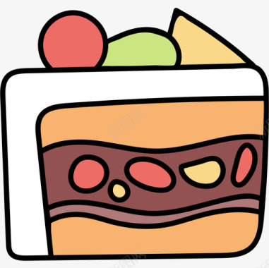 蛋糕烘焙店63彩色图标图标