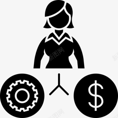 金钱金钱与工作商业装备图标图标