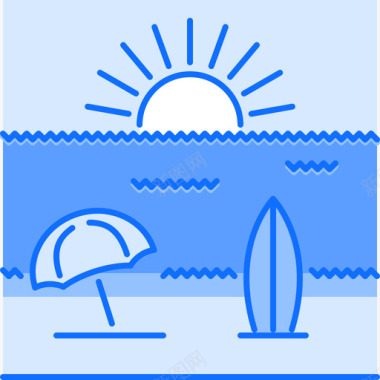 旅游海滩旅游104蓝色图标图标